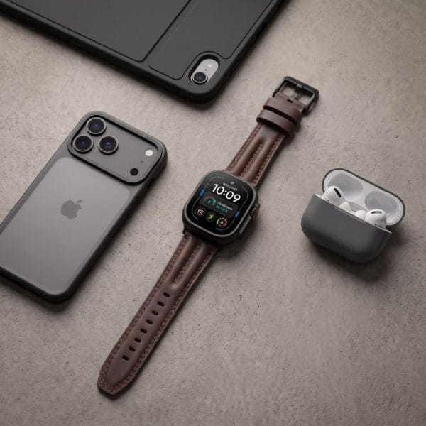 Δερμάτινο Λουράκι Samsung Galaxy Watch Ultra / Ultra2 47mm Tech-Protect LeatherFit Craft Brown - Image 5