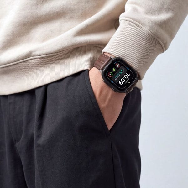Δερμάτινο Λουράκι Samsung Galaxy Watch Ultra / Ultra2 47mm Tech-Protect LeatherFit Craft Brown - Image 7