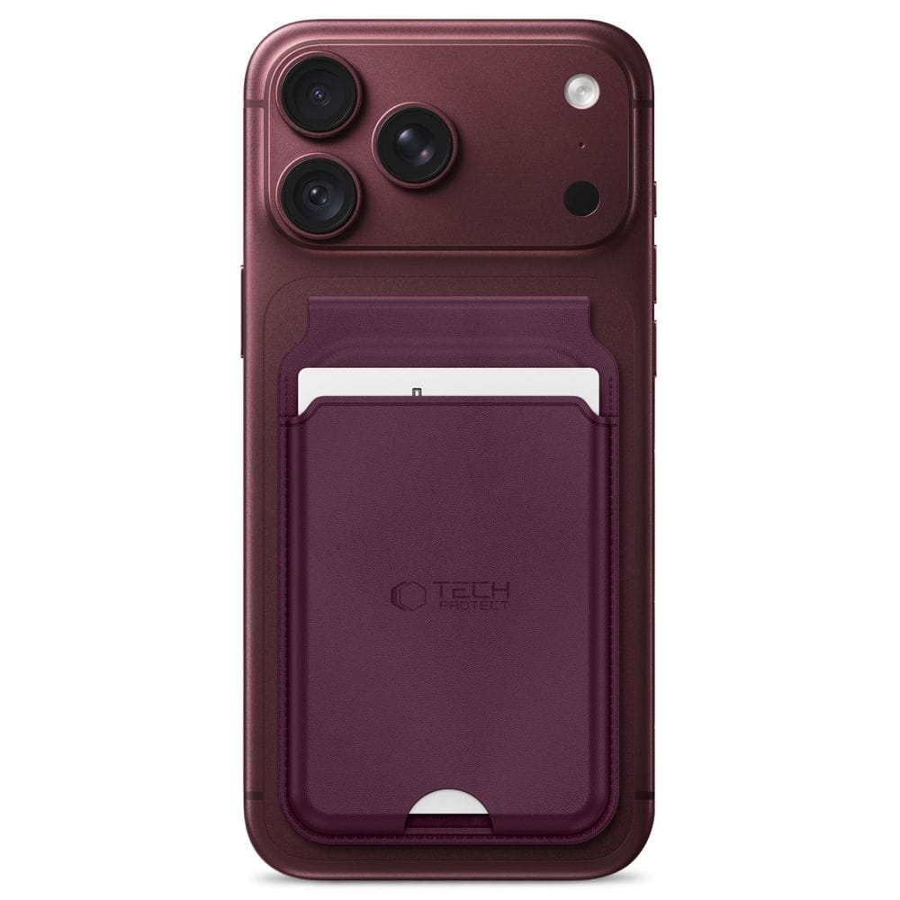 Μαγνητικό Πορτοφόλι MagSafe Tech-Protect MagWallet Stand RFID Burgundy - Image 2