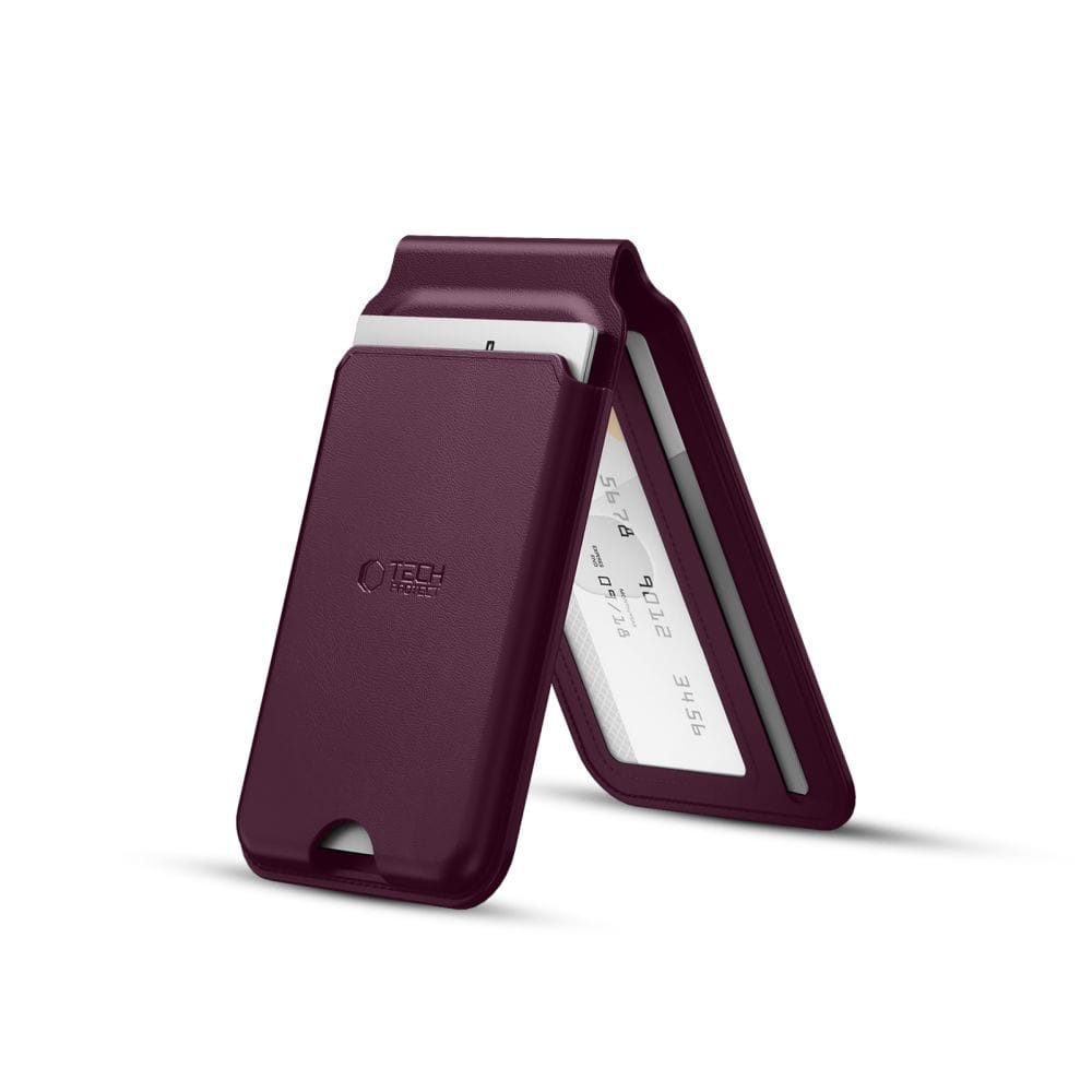 Μαγνητικό Πορτοφόλι MagSafe Tech-Protect MagWallet Stand RFID Burgundy - Image 3