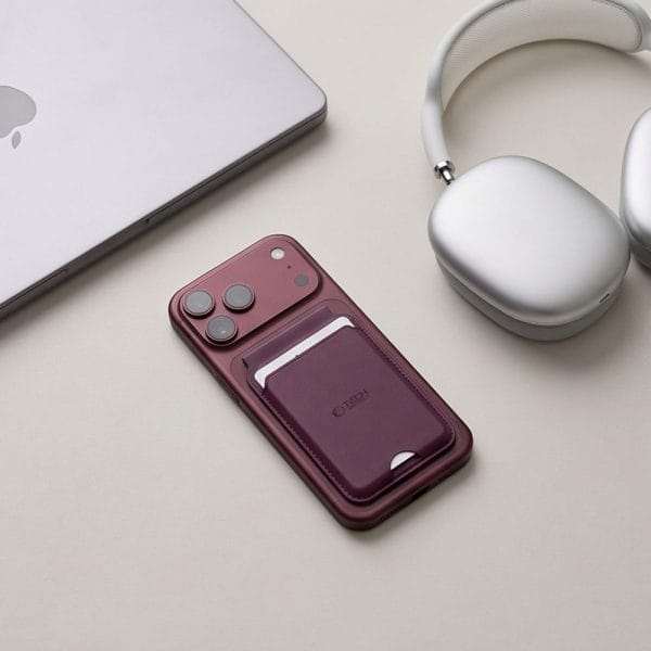 Μαγνητικό Πορτοφόλι MagSafe Tech-Protect MagWallet Stand RFID Burgundy - Image 5