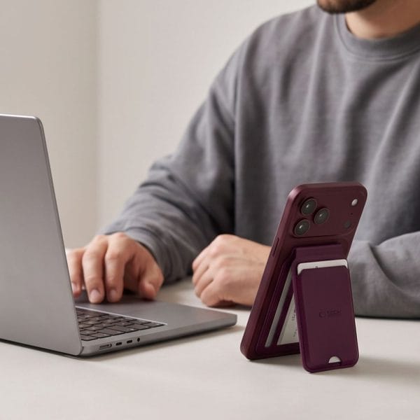 Μαγνητικό Πορτοφόλι MagSafe Tech-Protect MagWallet Stand RFID Burgundy - Image 6