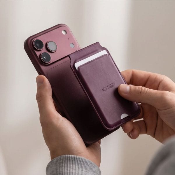Μαγνητικό Πορτοφόλι MagSafe Tech-Protect MagWallet Stand RFID Burgundy - Image 8
