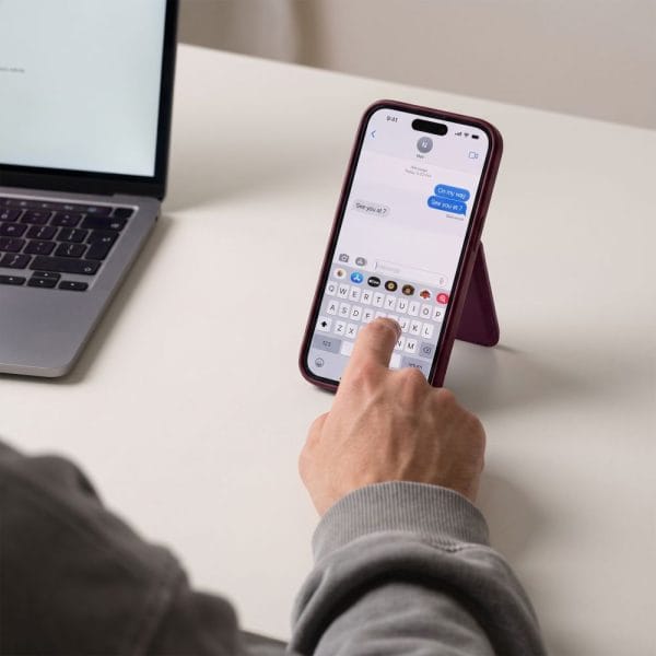 Μαγνητικό Πορτοφόλι MagSafe Tech-Protect MagWallet Stand RFID Burgundy - Image 9