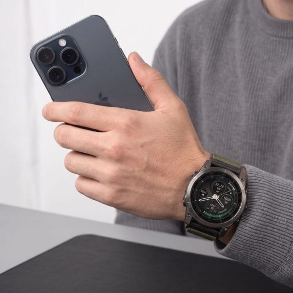 Λουράκι Garmin Fenix 5 / 6 / 6 Pro / 7 / 8 / 8 Pro / 9 / 9 Pro 47mm Tech-Protect Nylon Classic Military Green - Image 4