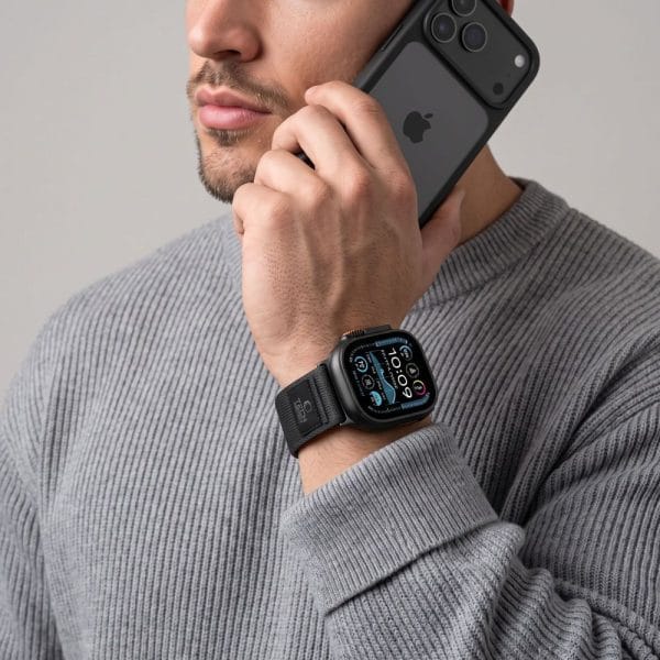 Λουράκι Apple Watch 44/45/46/49mm Tech-Protect Nylon Elite Black/Orange - Image 5