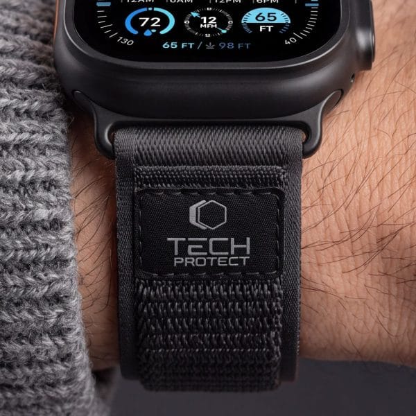 Λουράκι Apple Watch 44/45/46/49mm Tech-Protect Nylon Elite Black/Orange - Image 8