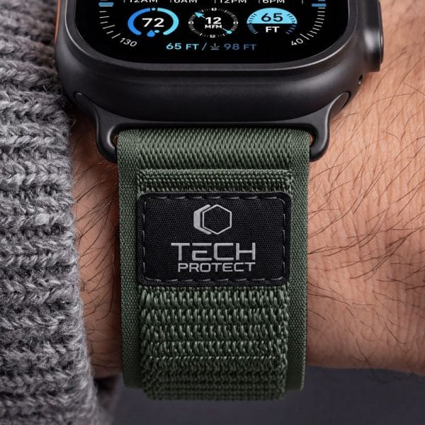 Λουράκι Apple Watch 44/45/46/49mm Tech-Protect Nylon Elite Green/Orange - Image 8