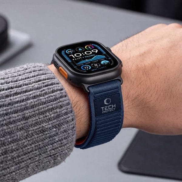Λουράκι Apple Watch 44/45/46/49mm Tech-Protect Nylon Elite Navy/Orange - Image 7