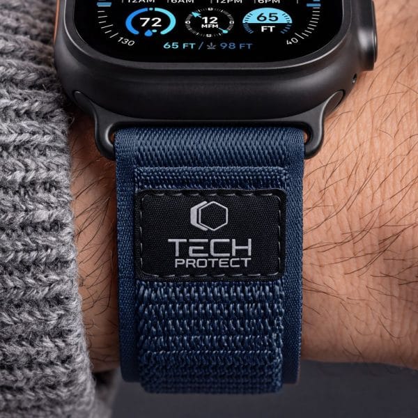 Λουράκι Apple Watch 44/45/46/49mm Tech-Protect Nylon Elite Navy/Orange - Image 8