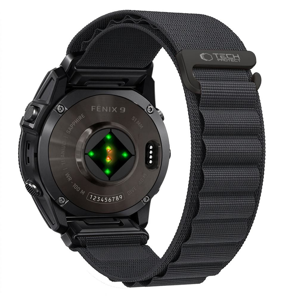 Λουράκι Garmin Fenix 5 / 6 / 6 Pro / 7 / 8 / 8 Pro / 9 / 9 Pro 47mm Tech-Protect Nylon Pro Black