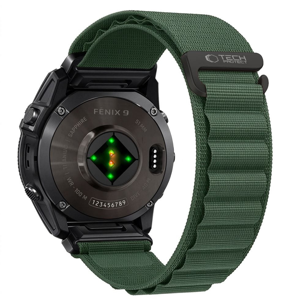 Λουράκι Garmin Fenix 5 / 6 / 6 Pro / 7 / 8 / 8 Pro / 9 / 9 Pro 47mm Tech-Protect Nylon Pro Military Green