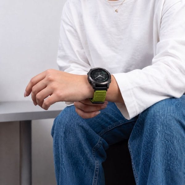 Λουράκι Garmin Fenix 9 Pro / 9 / 8 Pro / 8 / 7 / 6 Pro / 6 / 5 47mm Tech-Protect NylonLoop Electric Lime - Image 7