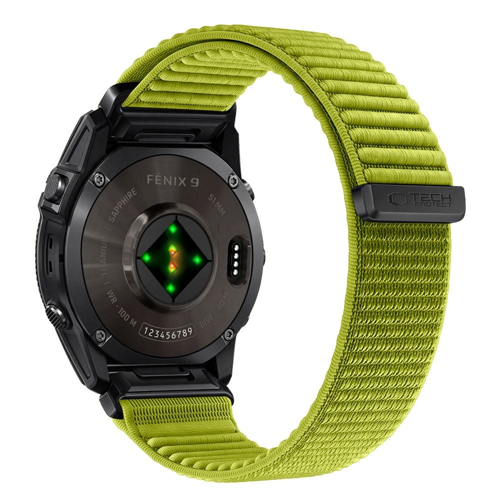 Λουράκι Garmin Fenix 5X / 5X Plus / 6X / 6X Pro / 7X / 8 / 8 Pro / 9 / 9 Pro 51mm Tech-Protect NylonLoop Electric Lime - Image 2