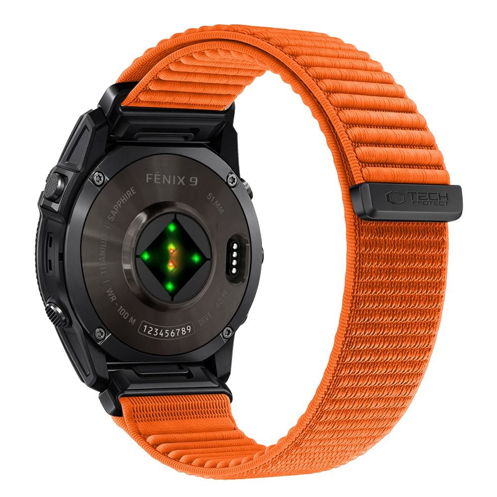 Λουράκι Garmin Fenix 5X / 5X Plus / 6X / 6X Pro / 7X / 8 / 8 Pro / 9 / 9 Pro 51mm Tech-Protect NylonLoop Signal Orange - Image 2