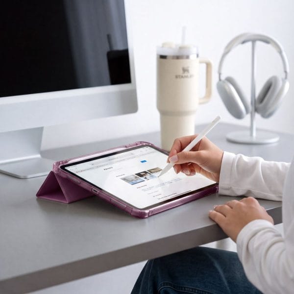 Θήκη iPad 11″ 2025 / 10.9″ 2022 Tech-Protect SC Pen Hybrid Crystal Burgundy - Image 10