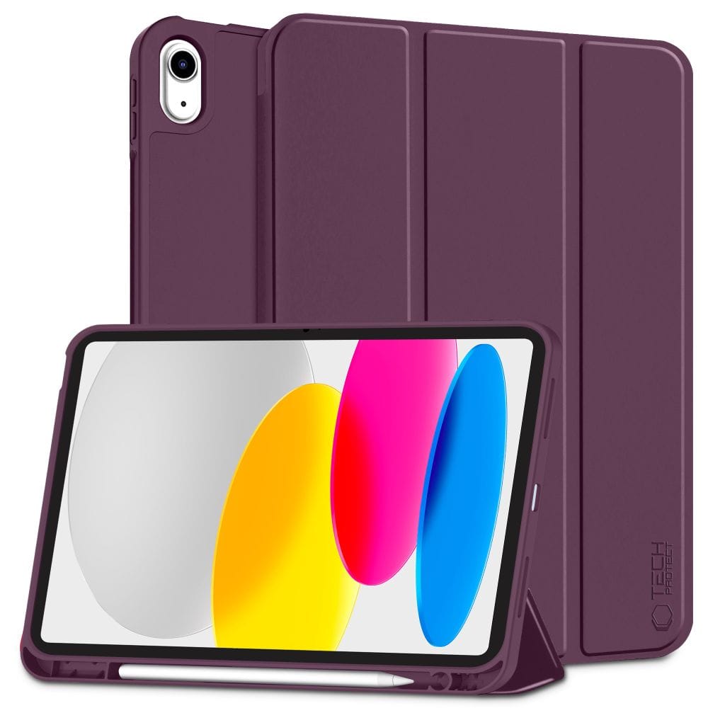 Μπορντό θήκη Tech-Protect SC Pen για iPad 11″ 2025 και 10.9″ 2022 με βάση, θέση γραφίδας και πτυσσόμενο κάλυμμα