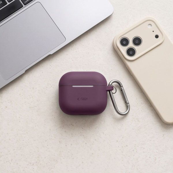 Θήκη Apple AirPods 5 / 4 Tech-Protect Silicone Hook Burgundy - Image 4