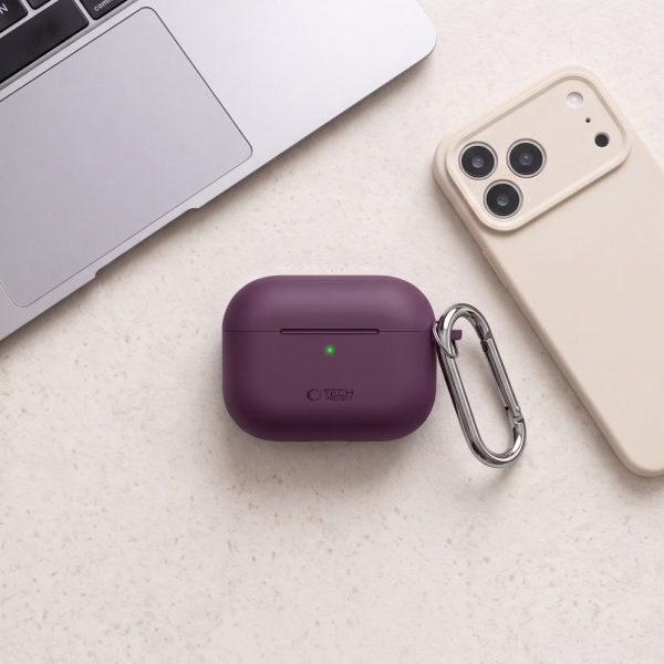 Θήκη Apple AirPods Pro 3 Tech-Protect Silicone Hook Burgundy - Image 4