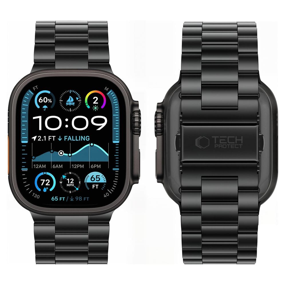 Μεταλλικό Λουράκι Apple Watch 44/45/46/49mm Tech-Protect Stainless Black - Image 3