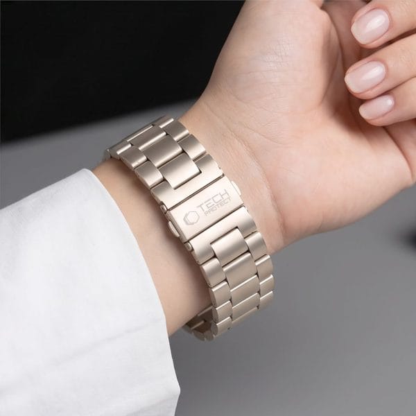 Μεταλλικό Λουράκι Apple Watch 44/45/46/49mm Tech-Protect Stainless Starlight - Image 6