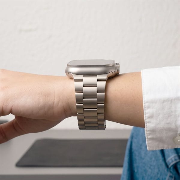 Μεταλλικό Λουράκι Apple Watch 44/45/46/49mm Tech-Protect Stainless Starlight - Image 8