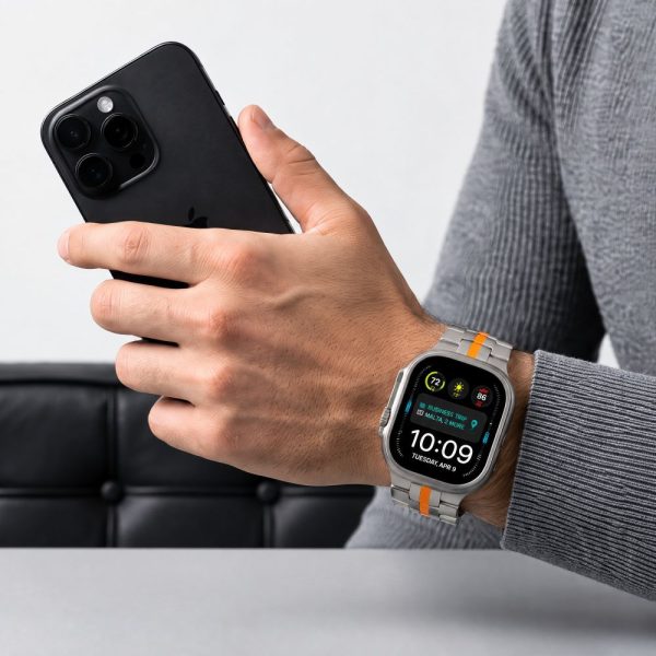 Μεταλλικό Λουράκι Apple Watch 44/45/46/49mm Tech-Protect Stainless Titanium/Orange - Image 5
