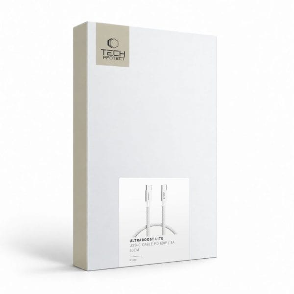 Καλώδιο USB-C σε USB-C Tech-Protect UltraBoost Lite 60W 3A 0.5m White - Image 9