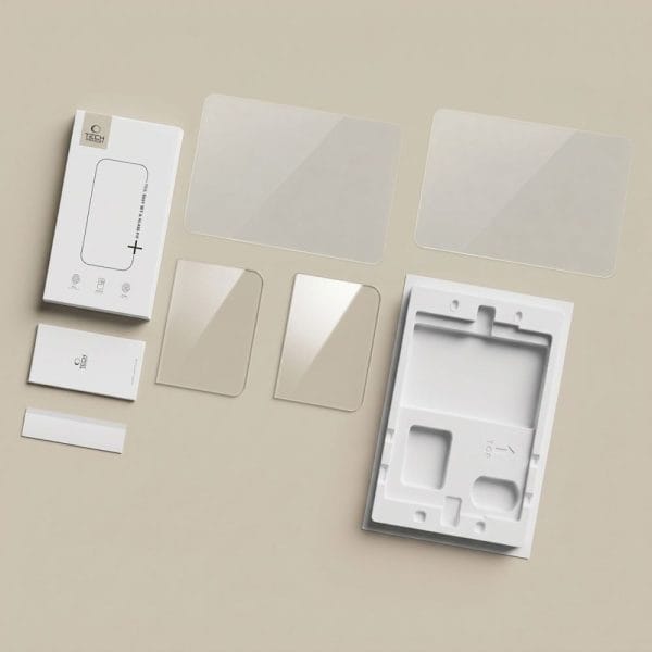 Σετ Προστασίας Οθόνης iPhone Duo Tech-Protect Easy Set Foil & Glass Fit+ 4 σε 1 Clear - Image 7