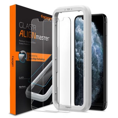 Προστατευτικό οθόνης Spigen Align Glas.tR 2 Pack με πλαίσιο αυτόματης ευθυγράμμισης για iPhone 11 και iPhone XR